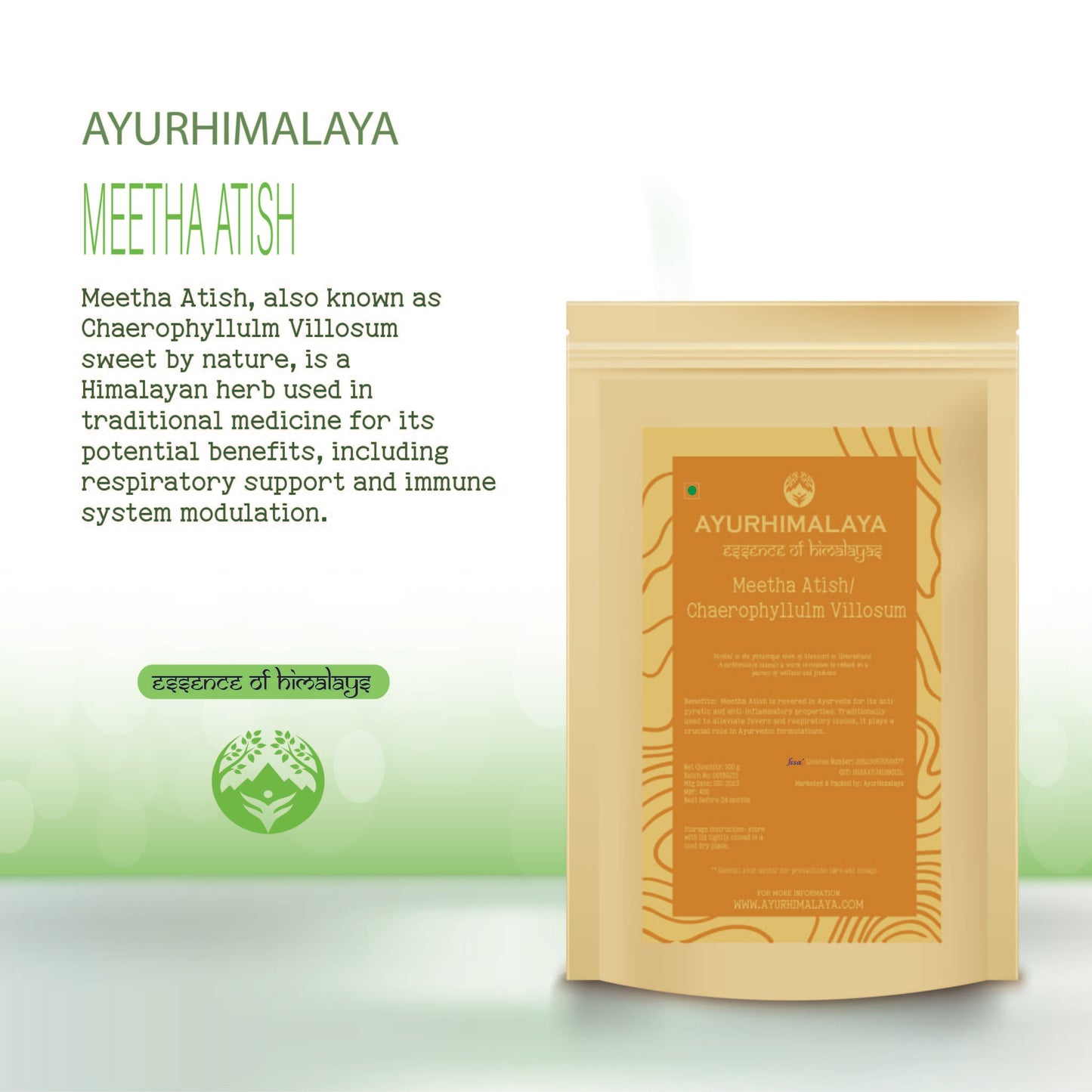 Ayurhimalay's Meetha Atish / Chaerophyllum Villosum: Nature's Sweet Elixir