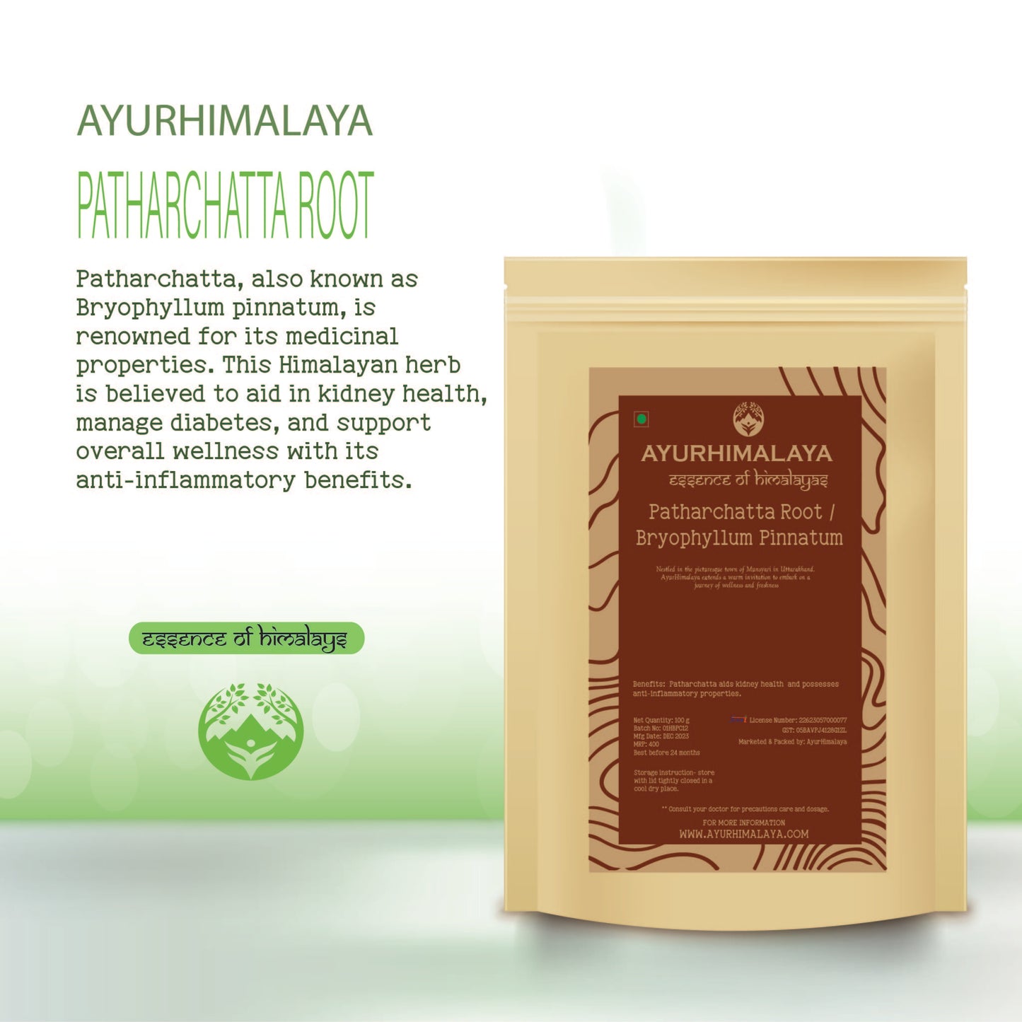 AyurHimalaya Patharchatta Root : Elevate Kidney Wellness Naturally