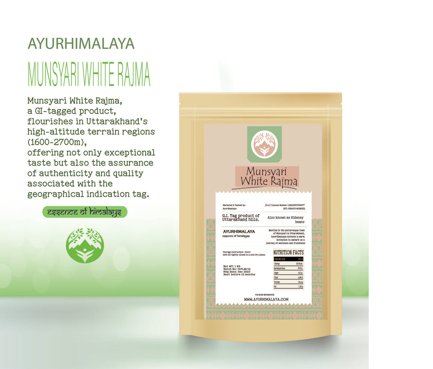 AyurHimalaya Munsyari White Rajma: GI tagged product of state Uttarakhand's