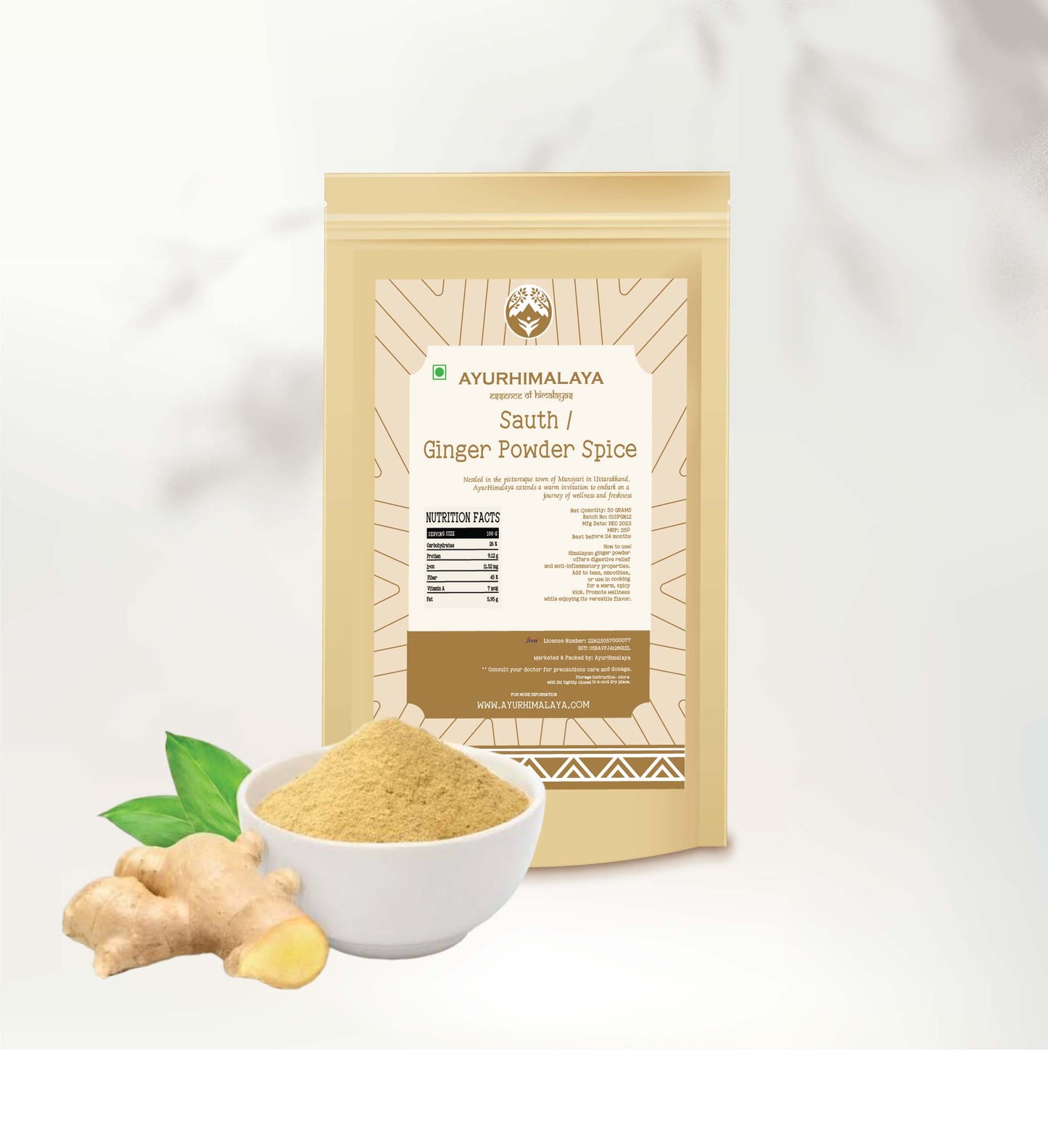 AyurHimalaya Himalayan Ginger Powder: A Zestful Culinary and Wellness Essence