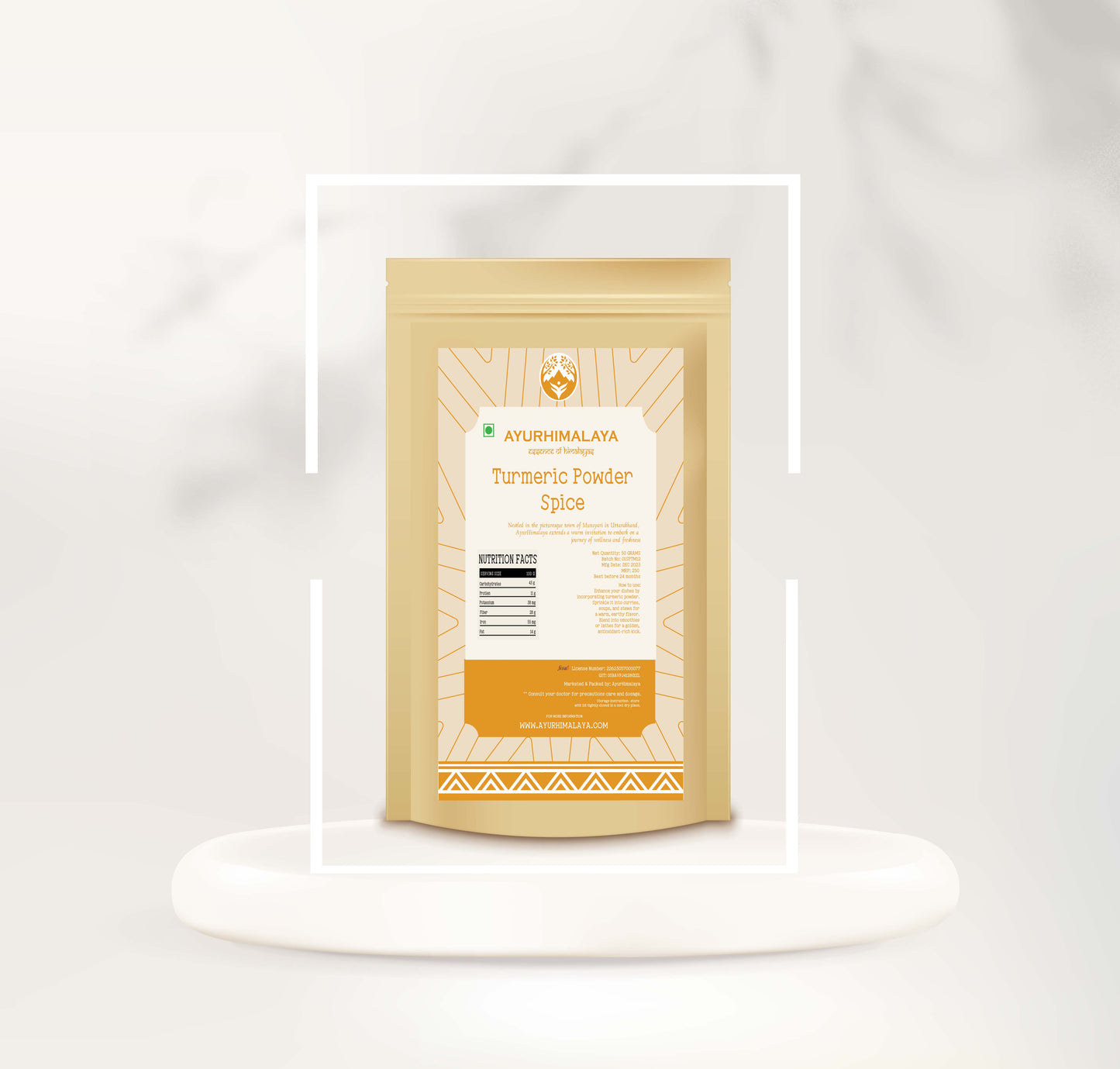 AyurHimalaya Himalayan Turmeric Powder: Golden Spice, Natural Goodness